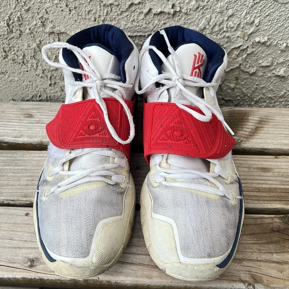Nike Shoes Men Size 15 Kyrie 6 USA BQ4630-102 Sneakers White Red Blue